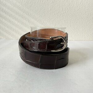 Rod Patrick Mens Western Belt Brown Genuine Caiman Leather 1.5" Wide Size 44